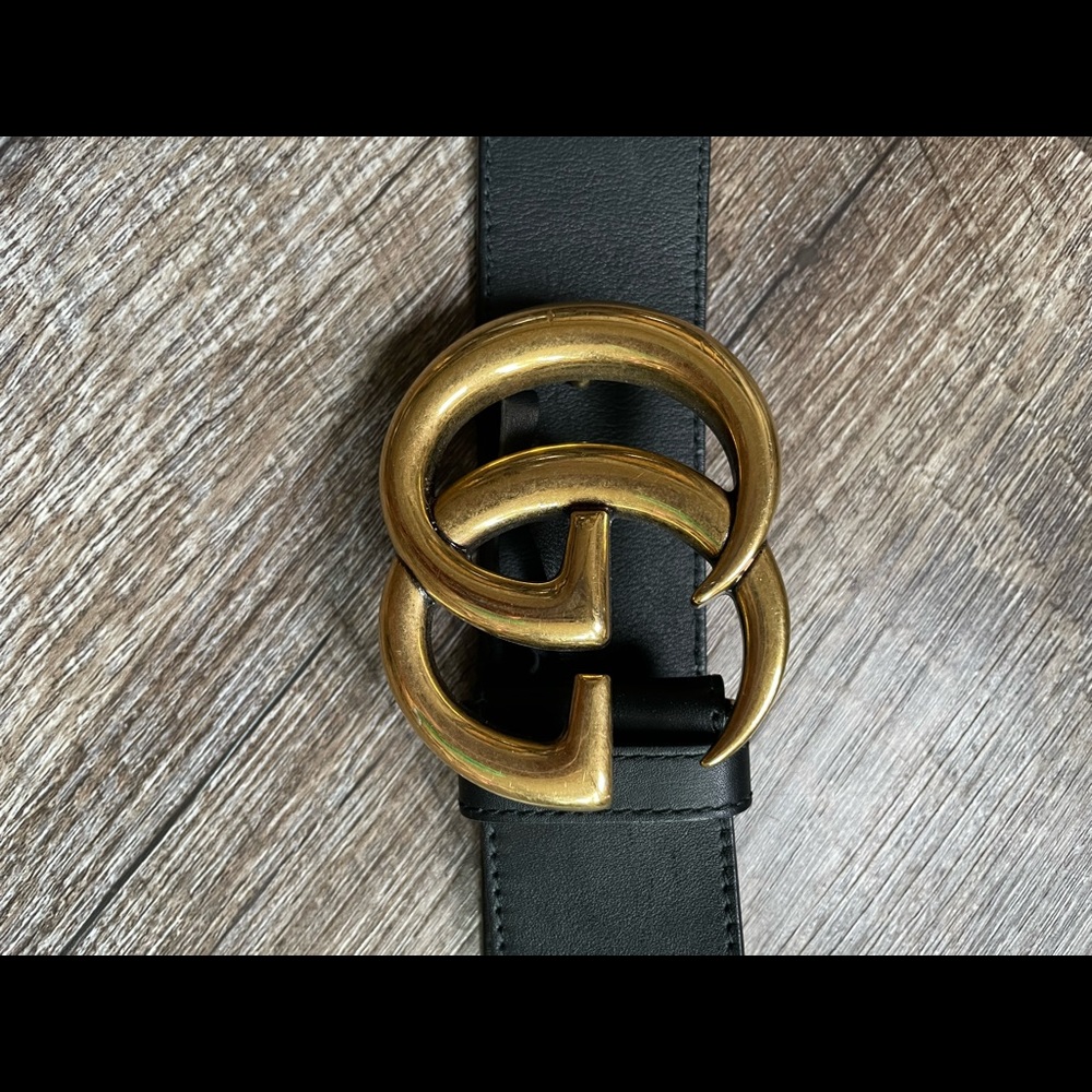 Gucci Leather belt with Double G buckle
